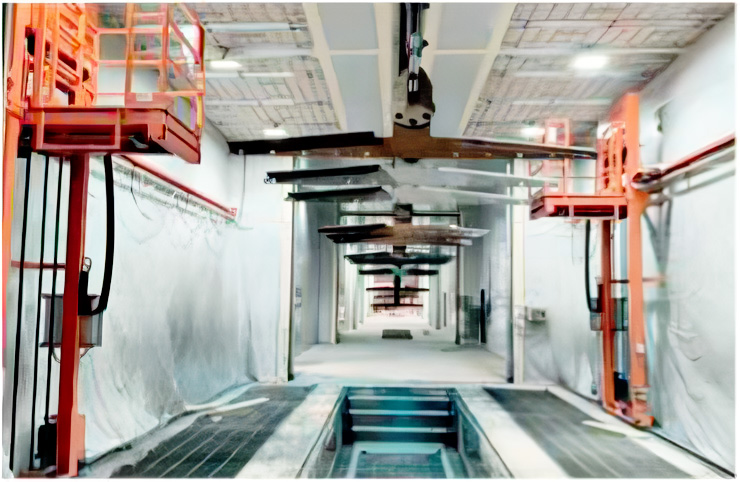 Self-hoist painting line